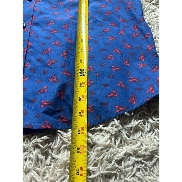 Johnston Murphy Shirt Mens Large Blue Lobster Print Short Sleeve Casual - Picture 5 of 8